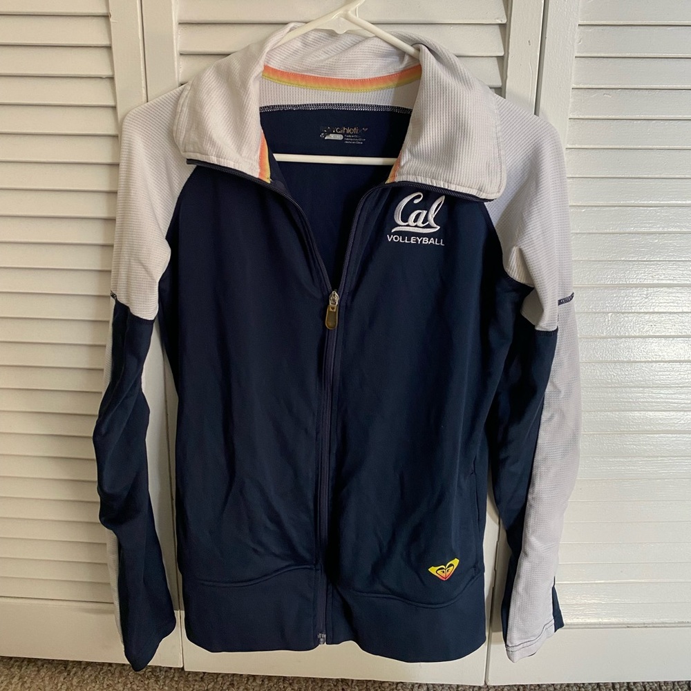 Roxy Cal/UC Berkeley embroidered zip up volleyball jacket